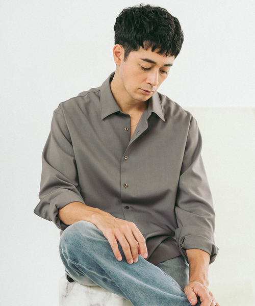 EDIFICE（エディフィス）の「SUPER 100’s  ウール レギュラー シャツ（シャツ/ブラウス・メンズ・ネイビー/ブラック/グレー・SMALL/MEDIUM/LARGE）」の20枚目の写真