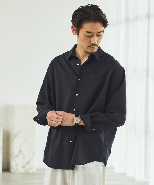 EDIFICE（エディフィス）の「SUPER 100’s  ウール レギュラー シャツ（シャツ/ブラウス・メンズ・ネイビー/ブラック/グレー・SMALL/MEDIUM/LARGE）」の17枚目の写真