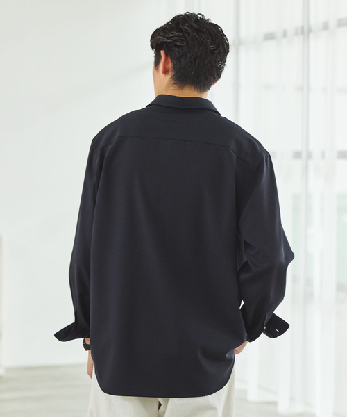 EDIFICE（エディフィス）の「SUPER 100’s  ウール レギュラー シャツ（シャツ/ブラウス・メンズ・ネイビー/ブラック/グレー・SMALL/MEDIUM/LARGE）」の14枚目の写真