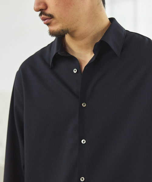 EDIFICE（エディフィス）の「SUPER 100’s  ウール レギュラー シャツ（シャツ/ブラウス・メンズ・ネイビー/ブラック/グレー・SMALL/MEDIUM/LARGE）」の13枚目の写真