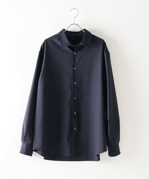 EDIFICE（エディフィス）の「SUPER 100’s  ウール レギュラー シャツ（シャツ/ブラウス・メンズ・ネイビー/ブラック/グレー・SMALL/MEDIUM/LARGE）」の5枚目の写真