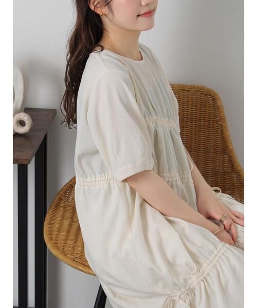 ehka sopo（エヘカソポ）の「ドロスト切り替えワンピース（ワンピース・レディース・ブラック/オフホワイト/グリーン・F）」の7枚目の写真