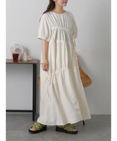 ehka sopo（エヘカソポ）の「ドロスト切り替えワンピース（ワンピース・レディース・ブラック/オフホワイト/グリーン・F）」の10枚目の写真