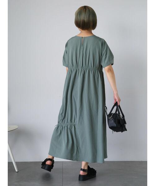 ehka sopo（エヘカソポ）の「ドロスト切り替えワンピース（ワンピース・レディース・ブラック/オフホワイト/グリーン・F）」の18枚目の写真