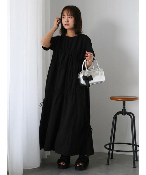 ehka sopo（エヘカソポ）の「ドロスト切り替えワンピース（ワンピース・レディース・ブラック/オフホワイト/グリーン・F）」の19枚目の写真