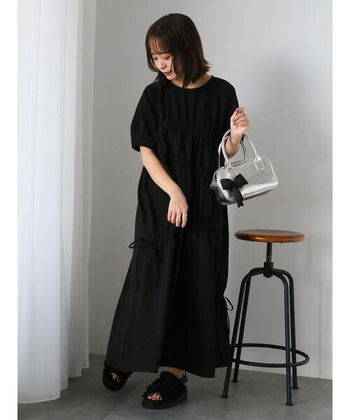 ehka sopo（エヘカソポ）の「ドロスト切り替えワンピース（ワンピース・レディース・ブラック/オフホワイト/グリーン・F）」の20枚目の写真