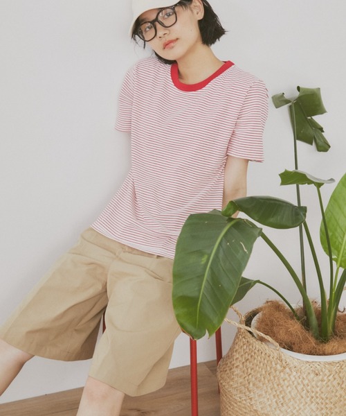 MERLOT（メルロー）の「ワイドハーフチノパンツ（チノパンツ・レディース・ブラック/ベージュ・FREE）」の15枚目の写真