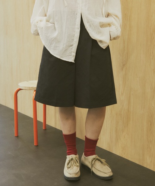 MERLOT（メルロー）の「ワイドハーフチノパンツ（チノパンツ・レディース・ブラック/ベージュ・FREE）」の18枚目の写真