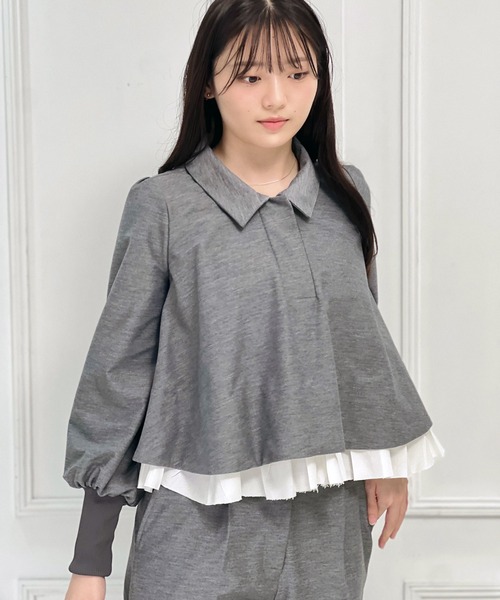 ツイルジャージーシャツ ツイルジャージーワンピース/洗える／MK