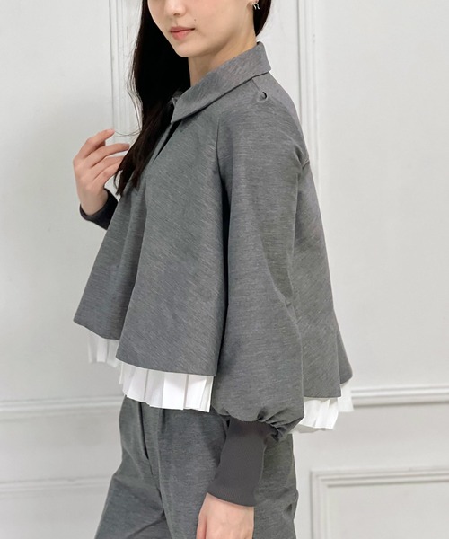 FLUMOR(フラマー)の「ツイルジャージー2wayブラウス【セットアップ対応】【入卒式】【オケージョン】(シャツ/ブラウス・レディース・グレー/ブラック・38)」の14枚目の写真