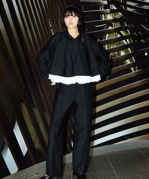 FLUMOR(フラマー)の「ツイルジャージー2wayブラウス【セットアップ対応】【入卒式】【オケージョン】(シャツ/ブラウス・レディース・グレー/ブラック・38)」の10枚目の写真