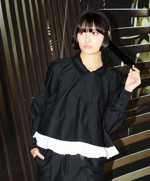 FLUMOR(フラマー)の「ツイルジャージー2wayブラウス【セットアップ対応】【入卒式】【オケージョン】(シャツ/ブラウス・レディース・グレー/ブラック・38)」の3枚目の写真