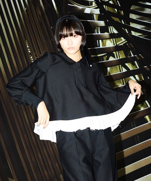 FLUMOR(フラマー)の「ツイルジャージー2wayブラウス【セットアップ対応】【入卒式】【オケージョン】(シャツ/ブラウス・レディース・グレー/ブラック・38)」の5枚目の写真