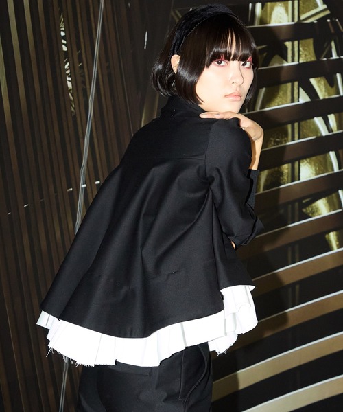 FLUMOR(フラマー)の「ツイルジャージー2wayブラウス【セットアップ対応】【入卒式】【オケージョン】(シャツ/ブラウス・レディース・グレー/ブラック・38)」の6枚目の写真