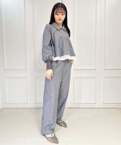 FLUMOR(フラマー)の「ツイルジャージー2wayブラウス【セットアップ対応】【入卒式】【オケージョン】(シャツ/ブラウス・レディース・グレー/ブラック・38)」の16枚目の写真
