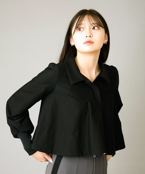FLUMOR(フラマー)の「ツイルジャージー2wayブラウス【セットアップ対応】【入卒式】【オケージョン】(シャツ/ブラウス・レディース・グレー/ブラック・38)」の19枚目の写真