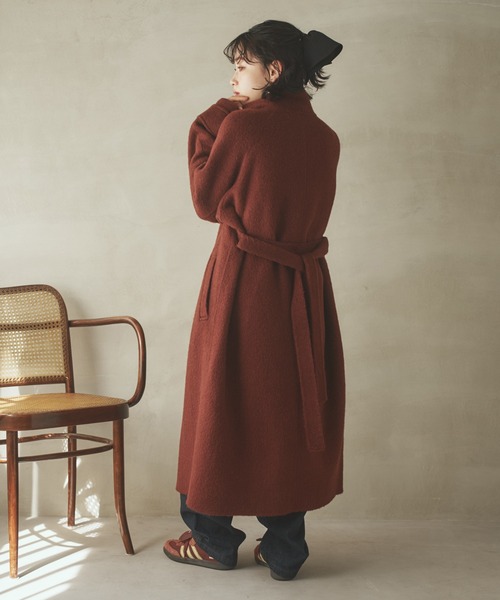 cashmere stand collar cocoon coat /カシミアスタンドカラーコクーン