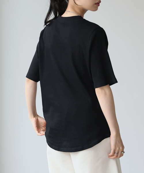 セール】2×2リブ プチハイネック半袖Tシャツ（Tシャツ