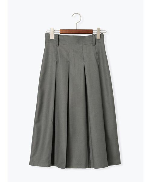 Te chichi TERRASSE（テチチテラス）の「ボックスプリーツミディスカート（スカート・レディース・ブラック/オフホワイト/グレー・F）」の7枚目の写真