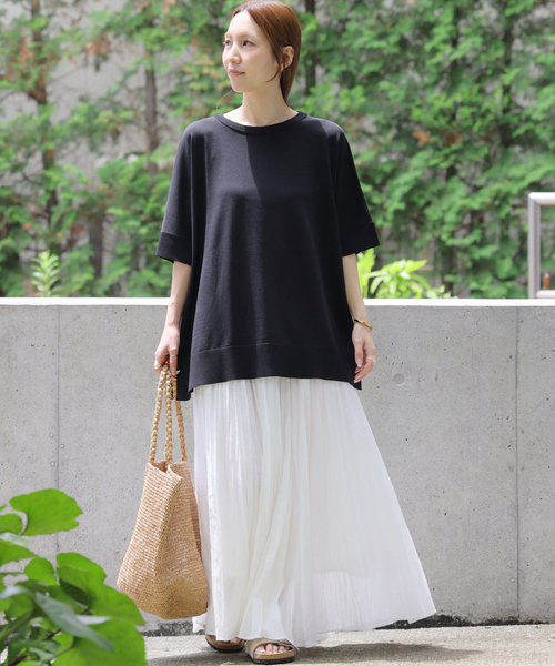JOURNAL STANDARD relume（ジャーナルスタンダード　レリューム）の「《追加5》接触冷感 / ウォッシャブルクールポンチョプルオーバー（ニット/セーター・レディース・レッド/ブラウン/ライトグレー/ブラック・FREE）」の6枚目の写真