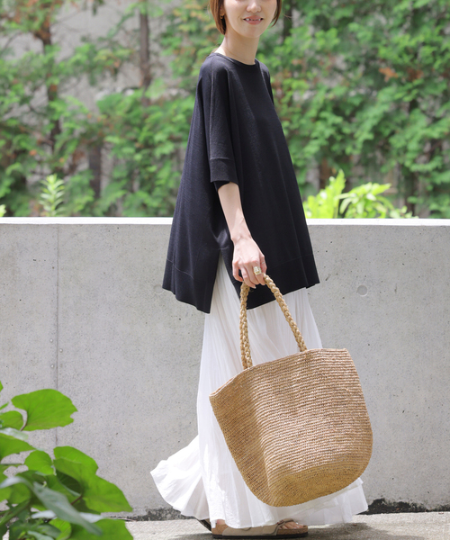 JOURNAL STANDARD relume（ジャーナルスタンダード　レリューム）の「《追加5》接触冷感 / ウォッシャブルクールポンチョプルオーバー（ニット/セーター・レディース・レッド/ブラウン/ライトグレー/ブラック・FREE）」の7枚目の写真