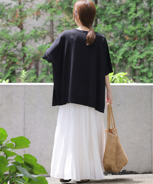 JOURNAL STANDARD relume（ジャーナルスタンダード　レリューム）の「《追加5》接触冷感 / ウォッシャブルクールポンチョプルオーバー（ニット/セーター・レディース・レッド/ブラウン/ライトグレー/ブラック・FREE）」の8枚目の写真