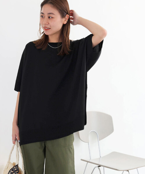 JOURNAL STANDARD relume（ジャーナルスタンダード　レリューム）の「《追加5》接触冷感 / ウォッシャブルクールポンチョプルオーバー（ニット/セーター・レディース・レッド/ブラウン/ライトグレー/ブラック・FREE）」の5枚目の写真