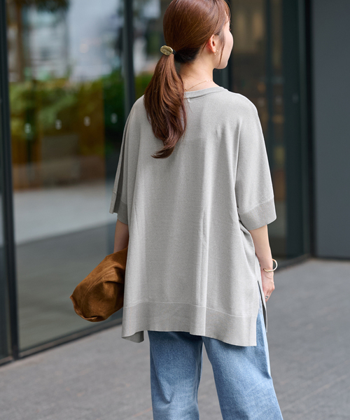 JOURNAL STANDARD relume（ジャーナルスタンダード　レリューム）の「《追加5》接触冷感 / ウォッシャブルクールポンチョプルオーバー（ニット/セーター・レディース・レッド/ブラウン/ライトグレー/ブラック・FREE）」の15枚目の写真