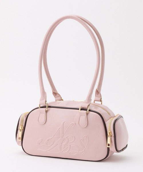 one after another NICE CLAUP(ワンアフターアナザーナイスクラップ)の「ロゴボストンバッグ(ショルダーバッグ・レディース・ブラック/ピンク/アイボリー・FREE)」の3枚目の写真