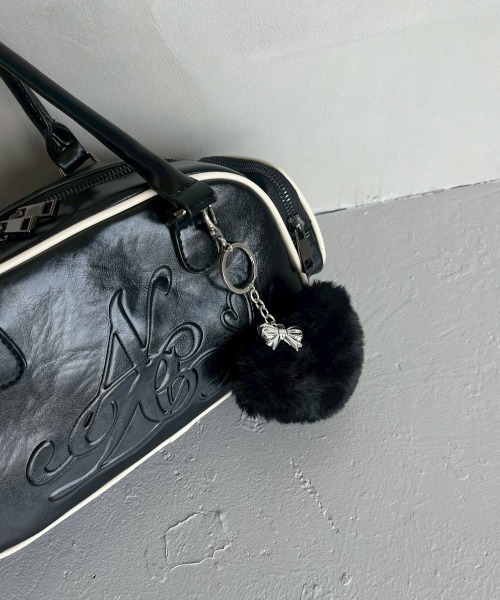 one after another NICE CLAUP(ワンアフターアナザーナイスクラップ)の「ロゴボストンバッグ(ショルダーバッグ・レディース・ブラック/ピンク/アイボリー・FREE)」の5枚目の写真