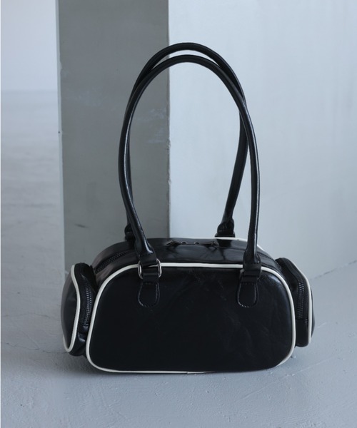 one after another NICE CLAUP(ワンアフターアナザーナイスクラップ)の「ロゴボストンバッグ(ショルダーバッグ・レディース・ブラック/ピンク/アイボリー・FREE)」の4枚目の写真