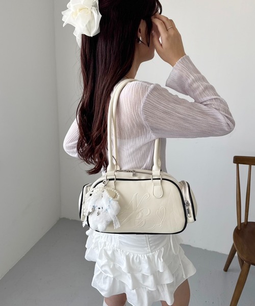 one after another NICE CLAUP(ワンアフターアナザーナイスクラップ)の「ロゴボストンバッグ(ショルダーバッグ・レディース・ブラック/ピンク/アイボリー・FREE)」の15枚目の写真