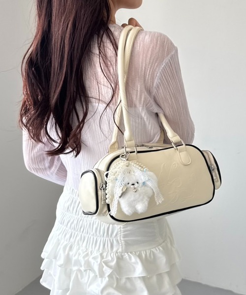 one after another NICE CLAUP(ワンアフターアナザーナイスクラップ)の「ロゴボストンバッグ(ショルダーバッグ・レディース・ブラック/ピンク/アイボリー・FREE)」の14枚目の写真