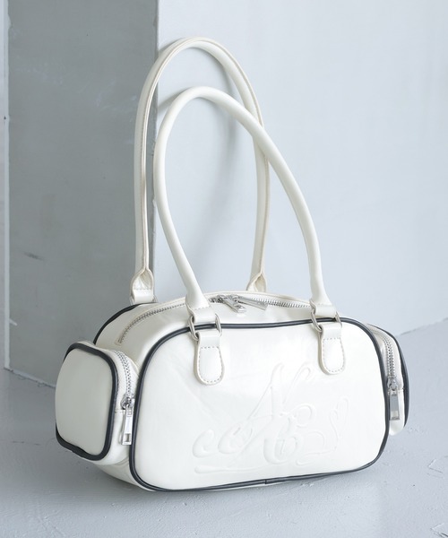 one after another NICE CLAUP(ワンアフターアナザーナイスクラップ)の「ロゴボストンバッグ(ショルダーバッグ・レディース・ブラック/ピンク/アイボリー・FREE)」の22枚目の写真