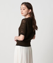 UNITED ARROWS 半袖なニット黒 UNITED ARROWS ニット セーター スカラップ セーラーカラー