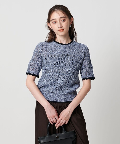 ペプラムショートスリーブニット　ネイビー　新品　ユナイテッドアローズ UNITED ARROWS（ユナイテッドアローズ）の「P ペプラム ショート