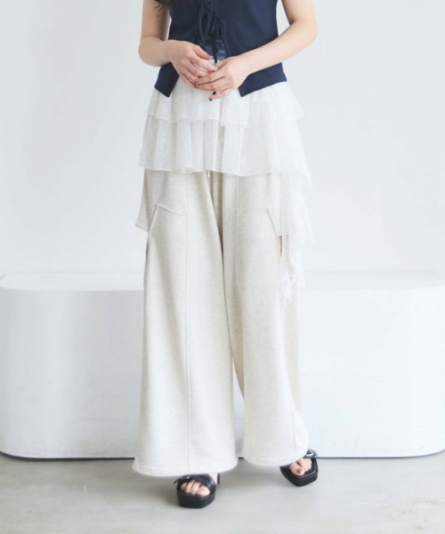 archives（アルシーヴ）の「カットアウト裏毛パンツ（その他パンツ・レディース・オートミール/グレー・MEDIUM）」の4枚目の写真