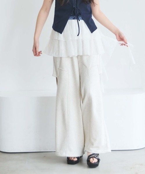 archives（アルシーヴ）の「カットアウト裏毛パンツ（その他パンツ・レディース・オートミール/グレー・MEDIUM）」の5枚目の写真