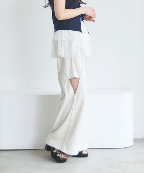 archives（アルシーヴ）の「カットアウト裏毛パンツ（その他パンツ・レディース・オートミール/グレー・MEDIUM）」の6枚目の写真