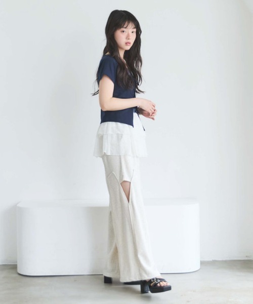 archives（アルシーヴ）の「カットアウト裏毛パンツ（その他パンツ・レディース・オートミール/グレー・MEDIUM）」の13枚目の写真