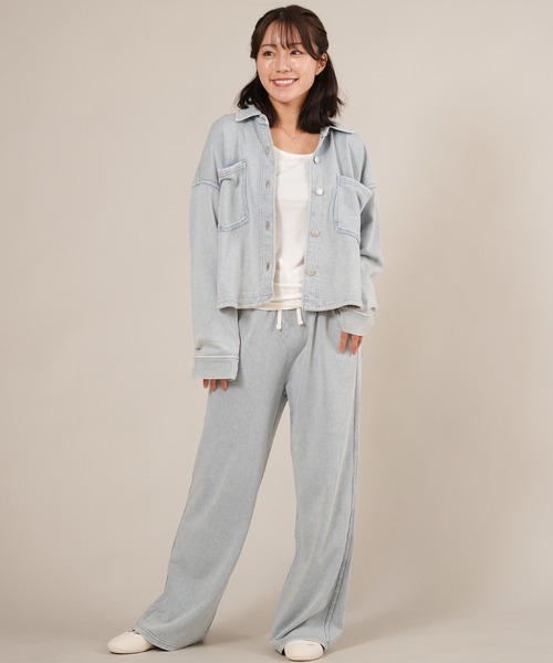ムラサキスポーツ（ムラサキスポーツ）の「RIKKA FEMME/リッカファム デニムシャツ セットアップ対応 RF25FW19（デニムジャケット・レディース・ライトインディゴブルー/ブラック・S/M/M/L）」の8枚目の写真