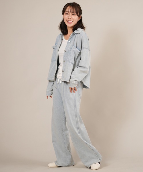 ムラサキスポーツ（ムラサキスポーツ）の「RIKKA FEMME/リッカファム デニムシャツ セットアップ対応 RF25FW19（デニムジャケット・レディース・ライトインディゴブルー/ブラック・S/M/M/L）」の17枚目の写真