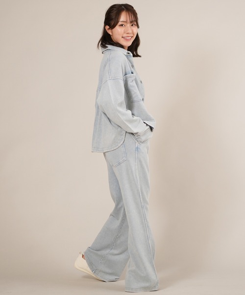 ムラサキスポーツ（ムラサキスポーツ）の「RIKKA FEMME/リッカファム デニムシャツ セットアップ対応 RF25FW19（デニムジャケット・レディース・ライトインディゴブルー/ブラック・S/M/M/L）」の6枚目の写真