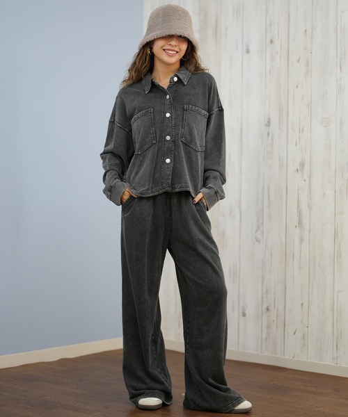 ムラサキスポーツ（ムラサキスポーツ）の「RIKKA FEMME/リッカファム デニムシャツ セットアップ対応 RF25FW19（デニムジャケット・レディース・ライトインディゴブルー/ブラック・S/M/M/L）」の14枚目の写真