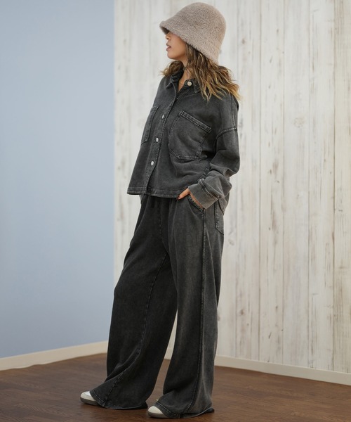 ムラサキスポーツ（ムラサキスポーツ）の「RIKKA FEMME/リッカファム デニムシャツ セットアップ対応 RF25FW19（デニムジャケット・レディース・ライトインディゴブルー/ブラック・S/M/M/L）」の11枚目の写真