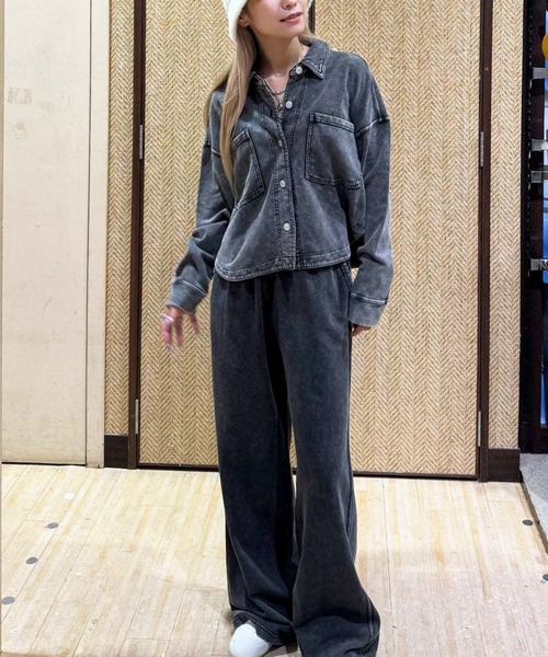 ムラサキスポーツ（ムラサキスポーツ）の「RIKKA FEMME/リッカファム デニムシャツ セットアップ対応 RF25FW19（デニムジャケット・レディース・ライトインディゴブルー/ブラック・S/M/M/L）」の20枚目の写真