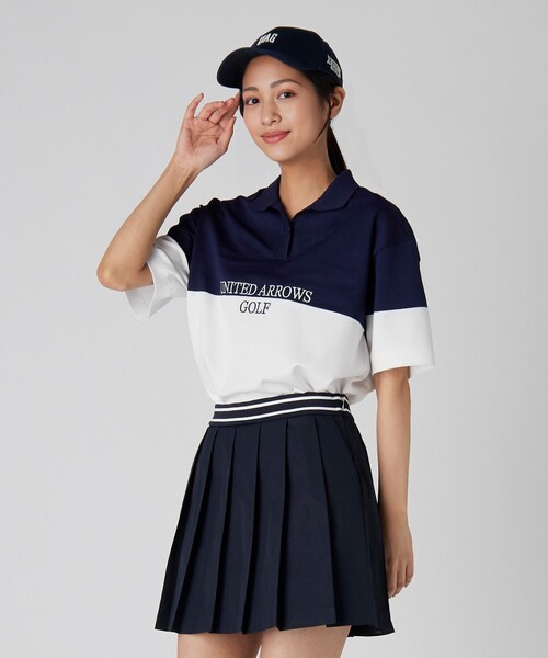 UNITED ARROWS Golf レディースシャツ L ネイビー新品未使用 セール】ウィメンズ プレーティング ポロシャツ（ポロシャツ）｜UNITED