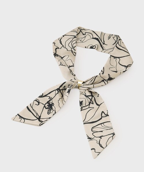 OPAQUE.CLIP（オペークドットクリップ）の「【スカーフリング付き】柄アソートスカーフ（バンダナ/スカーフ・レディース・ブラック/ボルドー/ベージュ/ベージュ系その他4/ピンク系5・00）」の3枚目の写真