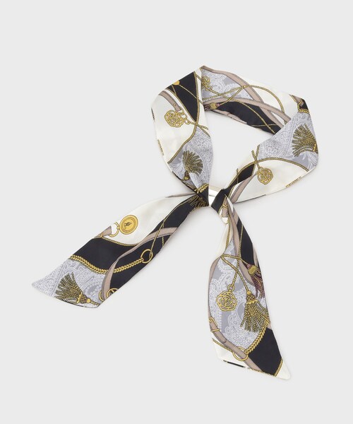 OPAQUE.CLIP（オペークドットクリップ）の「【スカーフリング付き】柄アソートスカーフ（バンダナ/スカーフ・レディース・ブラック/ボルドー/ベージュ/ベージュ系その他4/ピンク系5・00）」の2枚目の写真