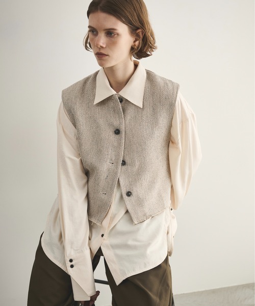 メランジツイードショートベスト（ベスト）｜LOSCa（ロスカ）の